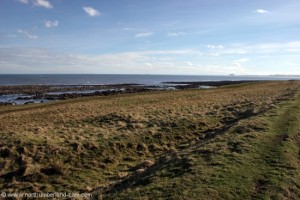 The wagonway to Lindisfarne Castle.
