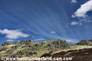 Looking up at Long Crags.