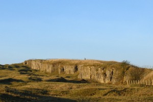 On the other side of the crags is a large old quarry.