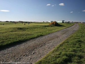 Track alongside Golf Course south of Caravan Site.